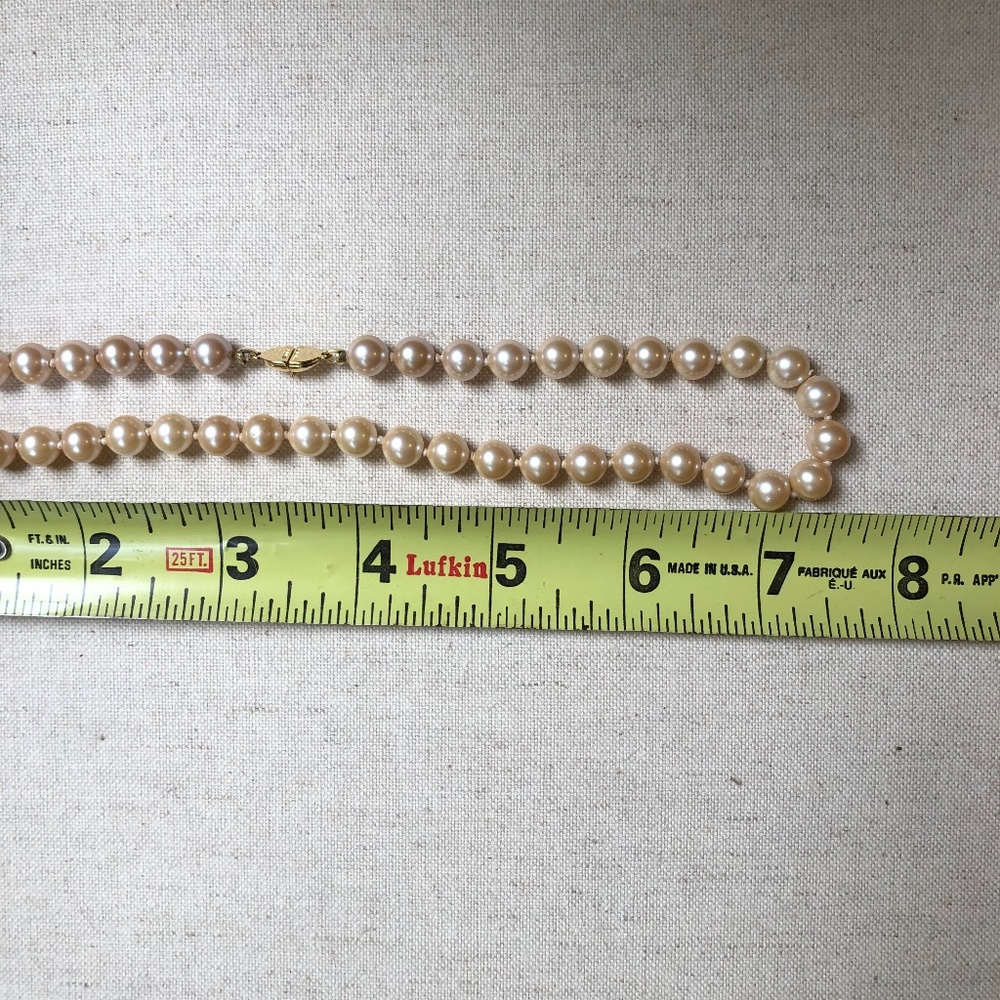 Monet Vintage Knotted Glass Pearl Necklace - Picture 8 of 9
